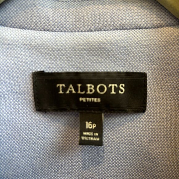 🩵 Talbots Periwinkle Classic Blazer Jacket Size 16P - Picture 3 of 8